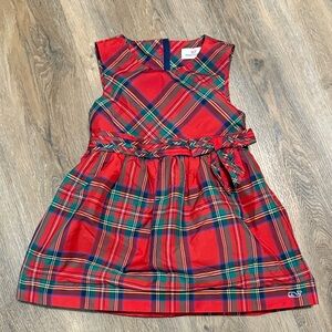 Vineyard Vines Christmas Red Plaid Kids Dress